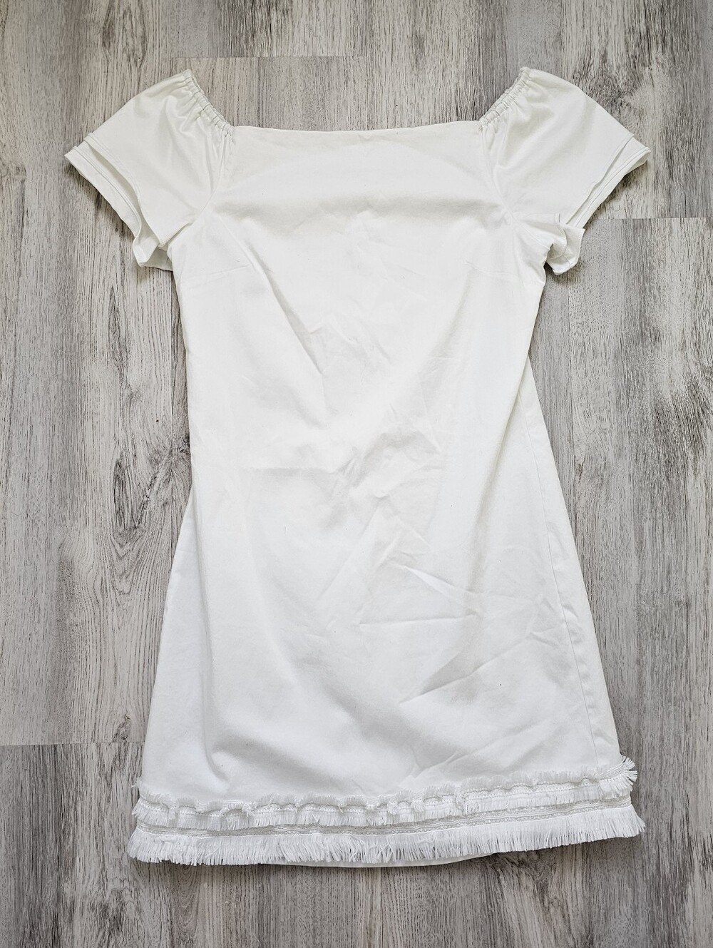 Britt Ryan Fringe Hem Minimalist Shift Dress